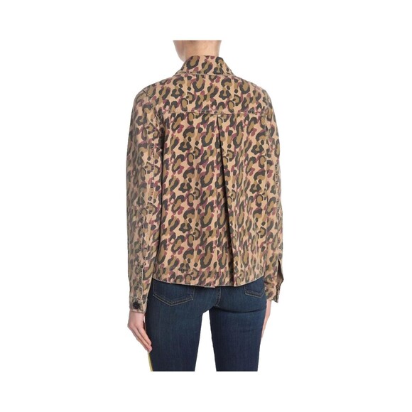 VERONICA BEARD M Mercer Leopard Print Beige Khaki Button Jacket - Picture 2 of 14